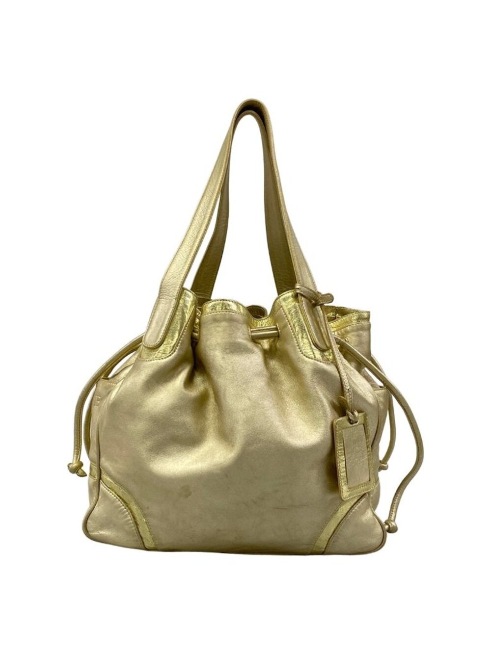 Loewe Tote Bag Duo Eyes Gold Drawstring Leather